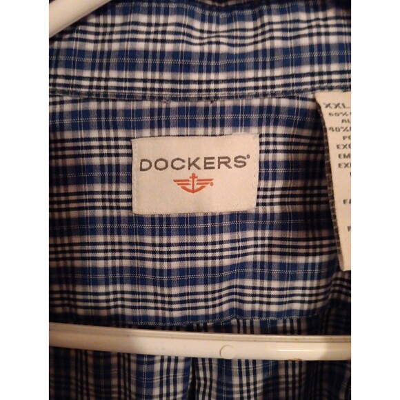 Men's Dockers Blue Pattern, Long Sleeve Shirt, XXL Button-up - Picture 2 of 5
